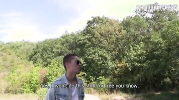 CZECH HUNTER 377 - Hot Dude In Sunglasses Sucks & Rides A Dick Raw In Public