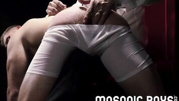 MasonicBoys - Apprentice gets his beefy ass spanked by DILF