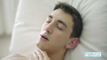 Skinny Boy John Beats His Meat Until He Cums On His Six Pack