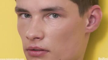 Horny boy jerking with cum