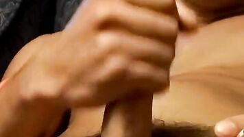 Deviant young smoker solo strokes until unleashing jizz