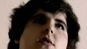 Fat young amateur gently blown before jerking himself off