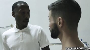 Gayruptive.com - What a meaty huge black cock you got Deep Dicc. Casey Everett and Brian Bonds are construction workers who need their latest project to pass inspection. When Deep arrives Casey and Brian offer him their cock