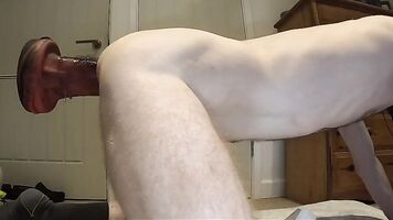 Massive Dildo Destroying my Ass and Bulging Belly- High speed Fuck Machine and Prolapse