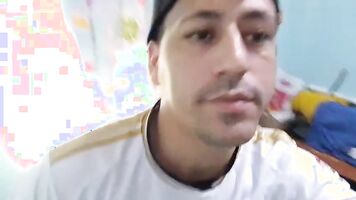 I'm alone in my apartment and I'm so horny that I masturbate with the first thing that comes to mind