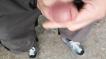 Piss and Cum outdoor in a public park