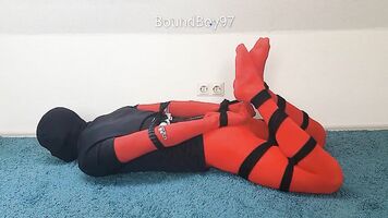 Hogtied in Red Tights