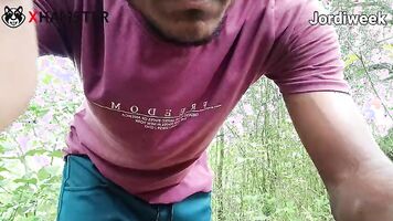 Jordiweek in the dangerous jungle with his big black cock