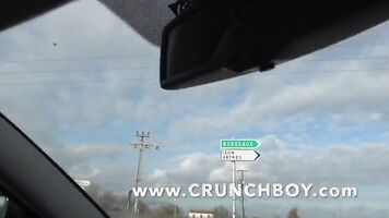 fucked bareback in the car on the road