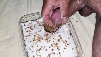 Fucking my cream covered carrot cake unloading my favorite cum frosting for a tasty treat.