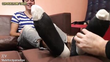 Young Employee Tickled On The Couch