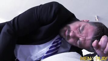 MENATPLAY Suited Latino Hector De Silva Masturbates Solo